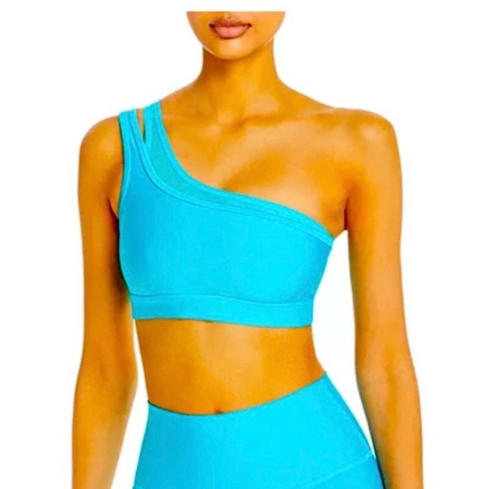 ALO Yoga Blue One-Shoulder Top